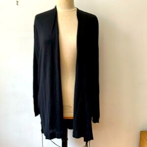 Sandro black cotton and silk long cardigan size 2